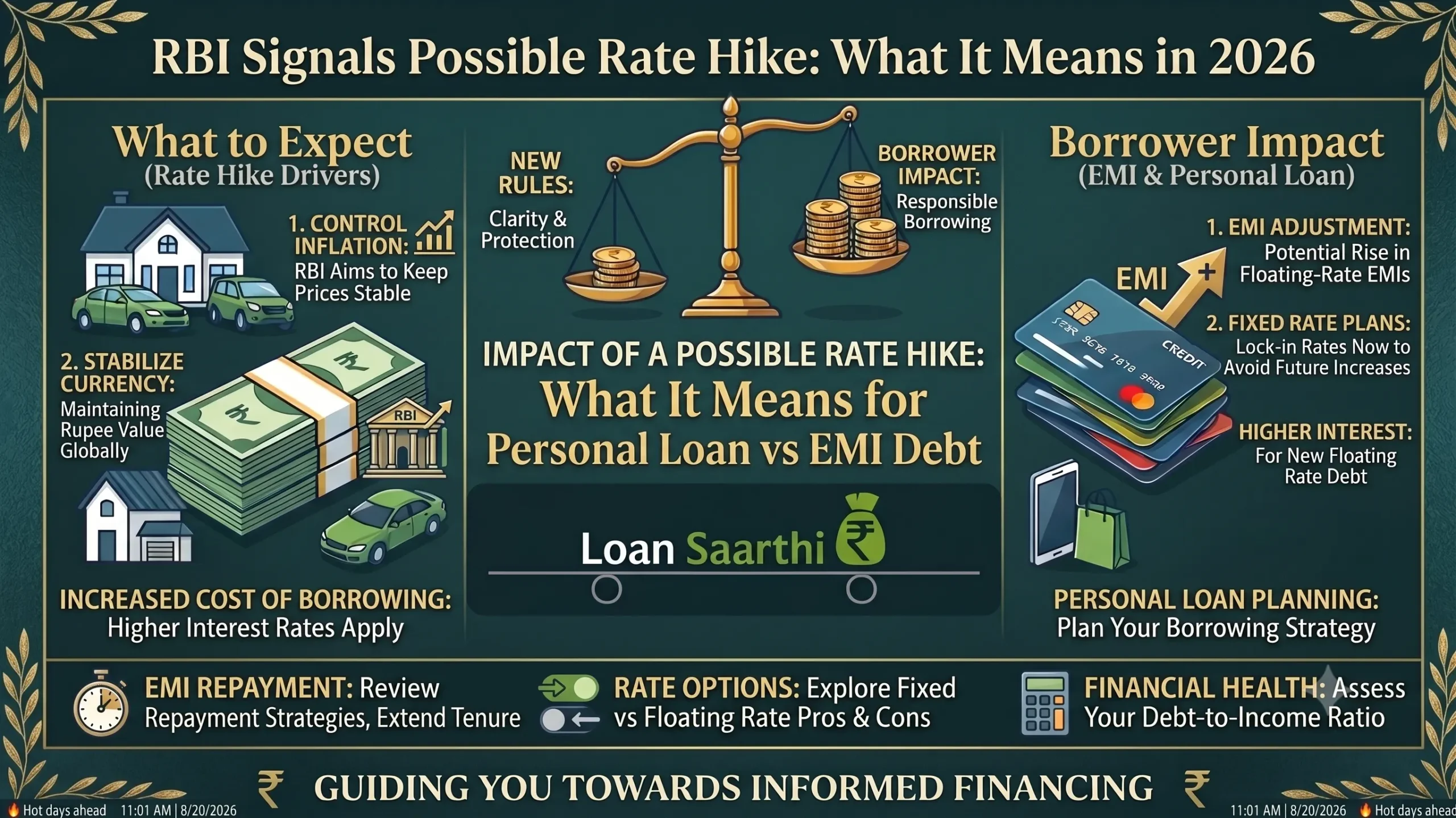 RBI rate hike 2026 impact on personal loan EMI